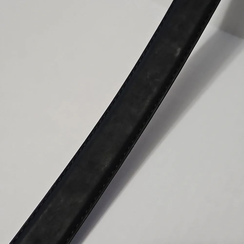 Men's Matte Black Wide Leather Belt Size M 36 - Picture 2 of 9